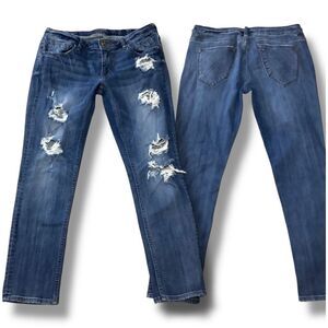 Vigoss The Thompson Tomboy Medium Wash Distressed Ripped Blue Jeans Women’s Size